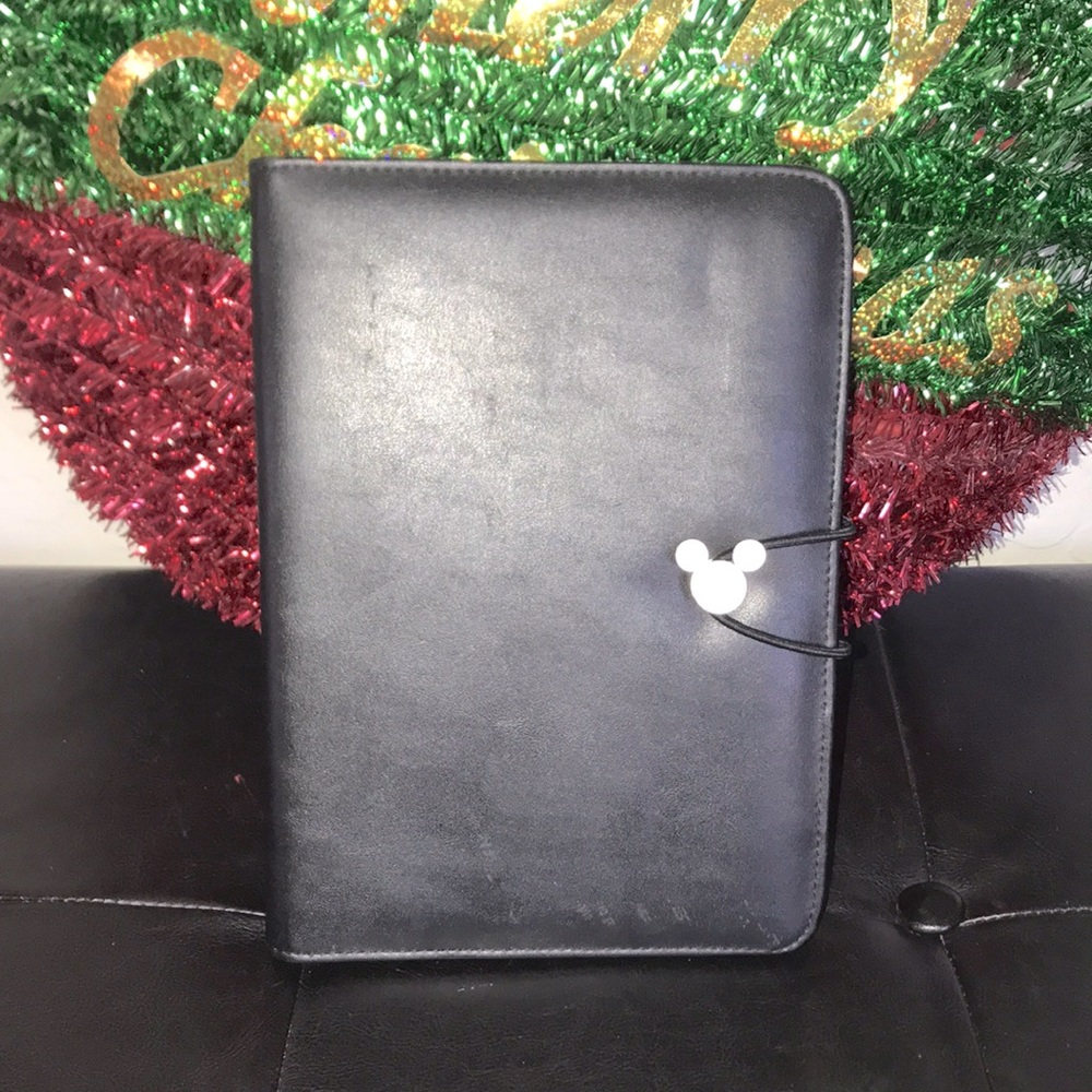 Disney Mickey Mouse Black Leather Agenda EUC
